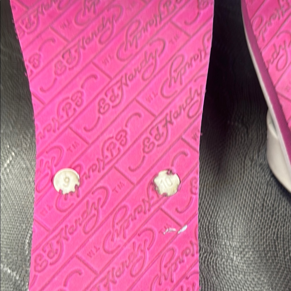 Ed Hardy White and Pink Sandals - Picture 6 of 7